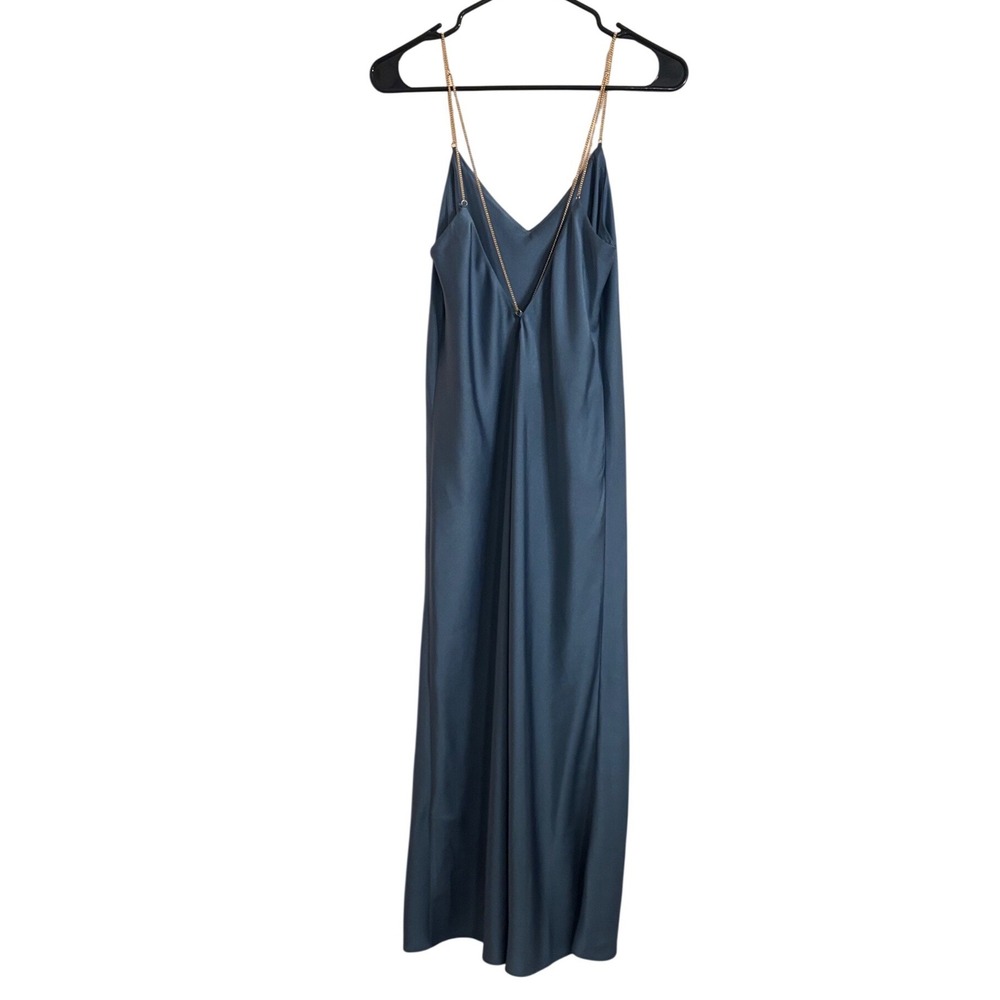 Ba&sh Chiara Dress Lavender Blue Satin Chain Strap Midi Slip Dress Size 1 - Picture 3 of 8